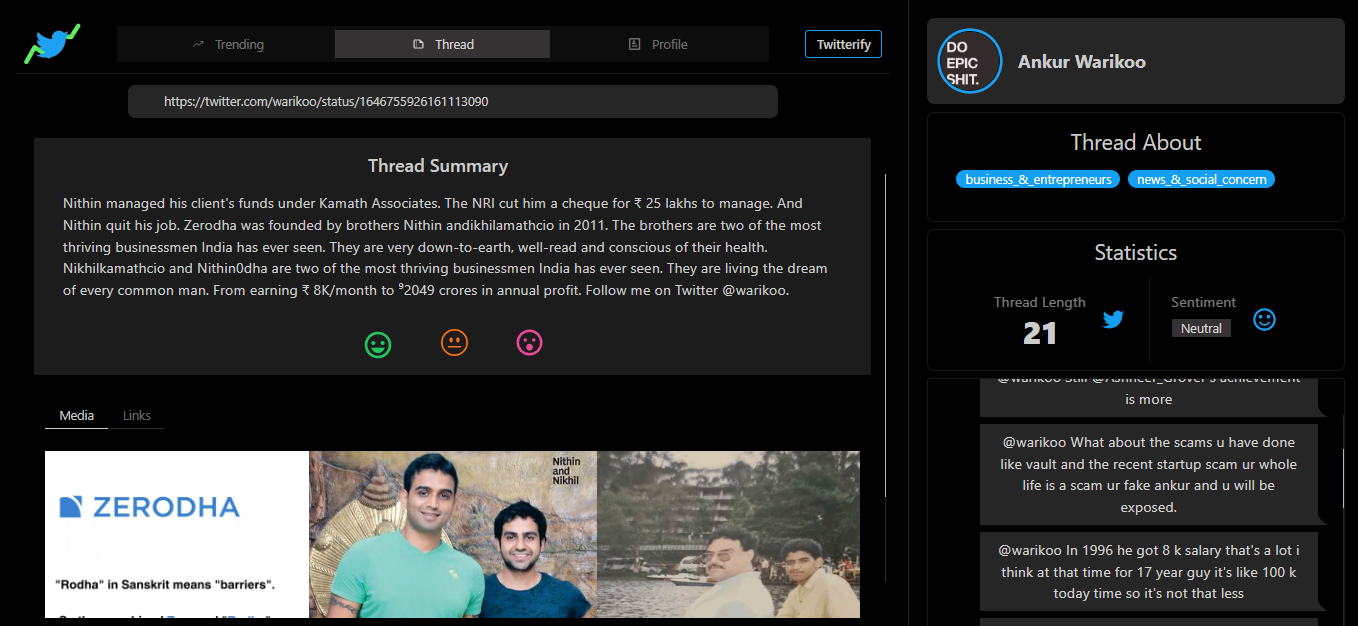 Thread Analysis Page Thread Analysis Page